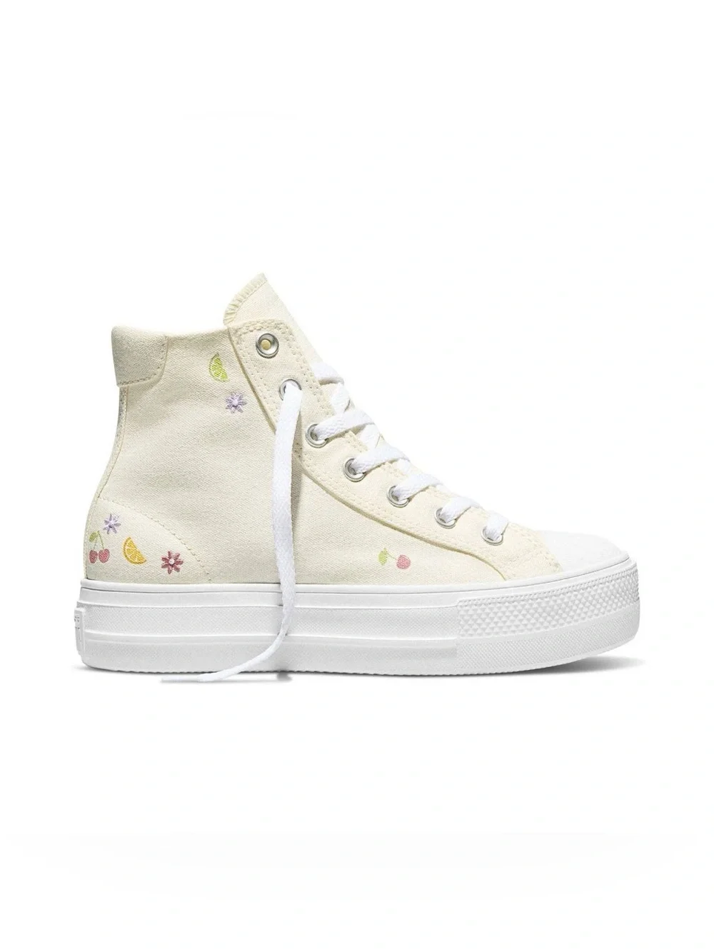 Converse Women's Platform High Top Sneakers - Cream Fruit, Sz 6 US, NWT